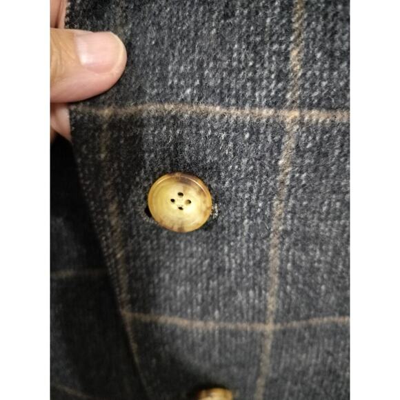 M545)Hart Schaffner Marx Two Button Brown Plaid Camel Hair Blazer 42R - Picture 6 of 10